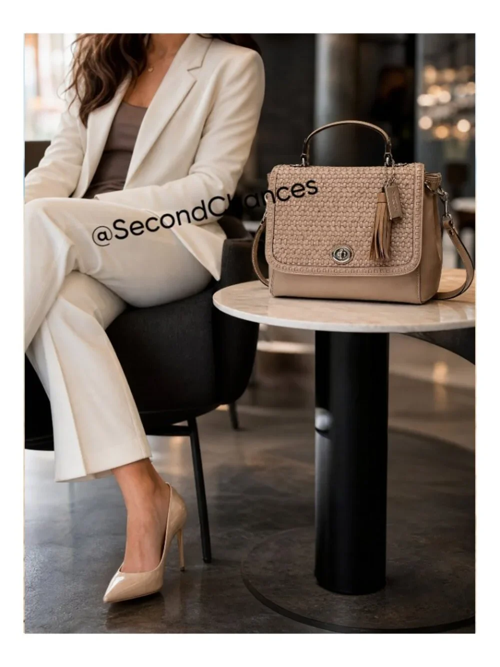 Coach Park Woven Leather Flap, style F23912 Tan Leather, satchel, NWOT - $548